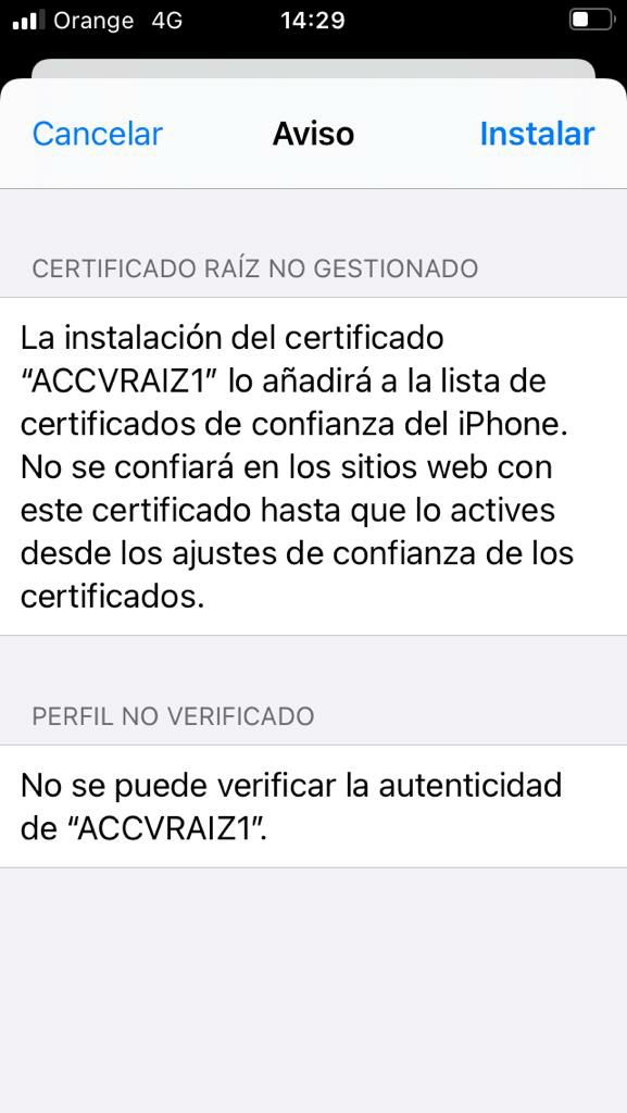 iOS Aviso