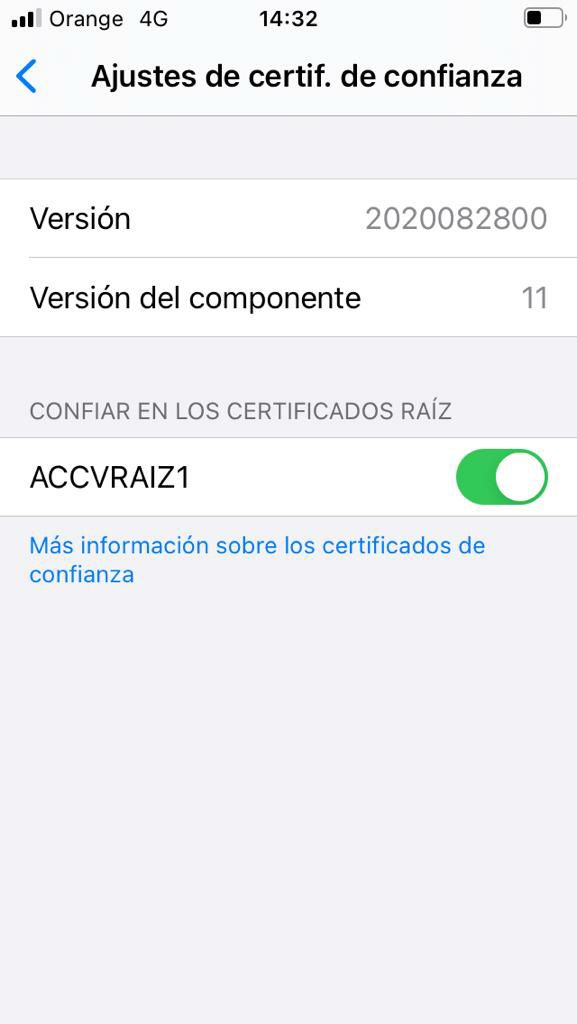 iOS Certificado Instalado y Activado