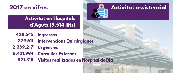 Activitat assistencial (Hospitals aguts), 2017 en xifres